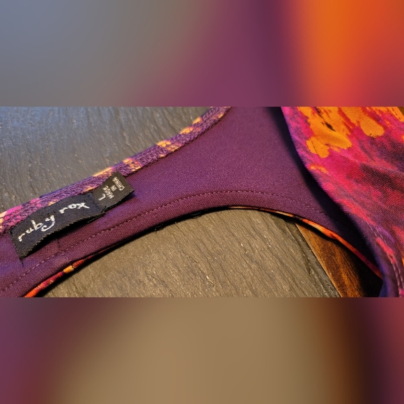 RUBY ROX || Slinky Vibrant Print Dress - Women's Size L - Picture 5 of 16